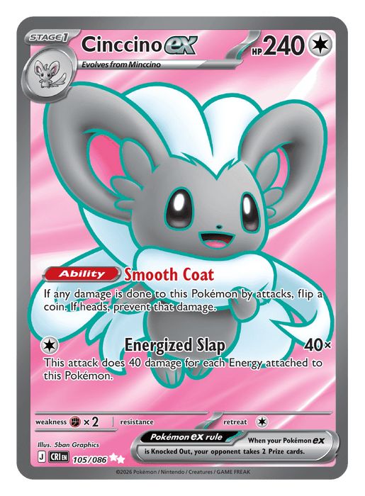 Image for Cinccino ex (105/086) [Mega Evolution: Chaos Rising] - Pokemon