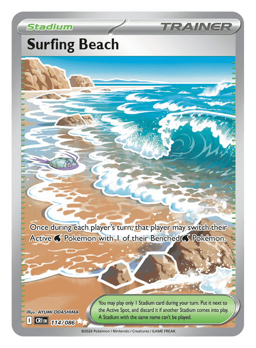 Image for Surfing Beach (114/086) [Mega Evolution: Chaos Rising] - Pokemon