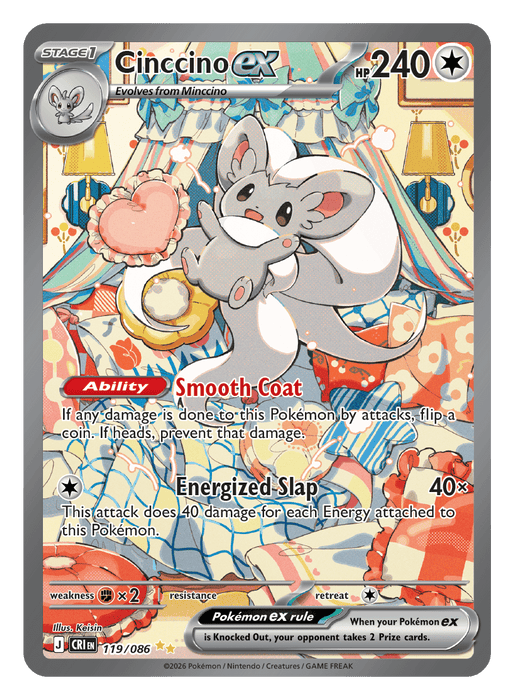 Image for Cinccino ex (119/086) [Mega Evolution: Chaos Rising] - Pokemon