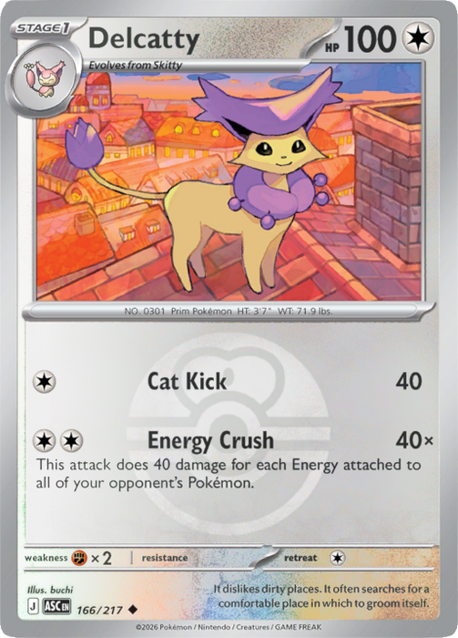 Delcatty (Love Ball) (166/217) [Mega Evolution: Ascended Heroes]