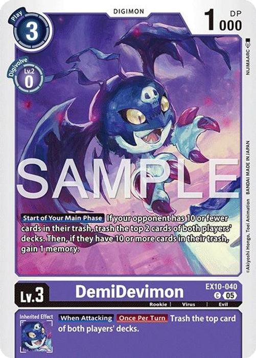 DemiDevimon (#EX10-040 C) (Sinister Order) Near Mint 