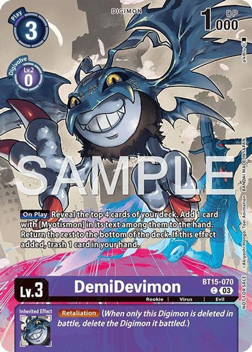 DemiDevimon (Sinister Order Legend Pack) (#BT15-070 C) (Exceed Apocalypse) Near Mint Foil 