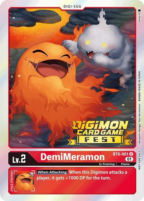 DemiMeramon (Digimon Card Game Fest 2022) (#BT6-001 U) (Double Diamond) Near Mint Foil 