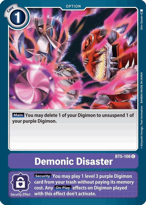 Demonic Disaster (#BT5-106 C) (Battle of Omni) Near Mint 