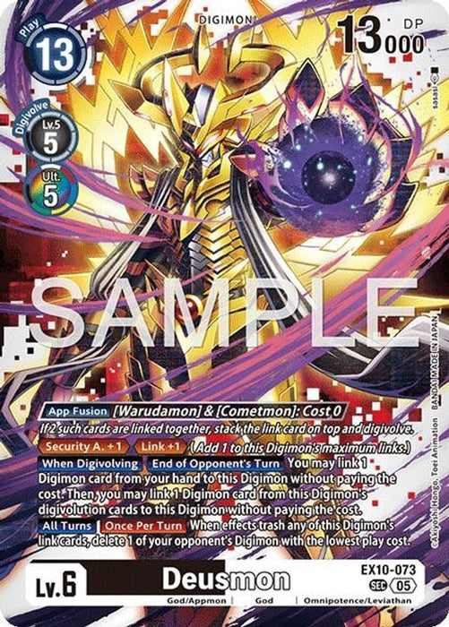 Deusmon (#EX10-073 SEC) (Sinister Order) Near Mint Foil 