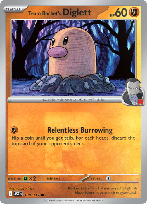 Team Rocket's Diglett (Team Rocket Pattern) (100/217) [Mega Evolution: Ascended Heroes]