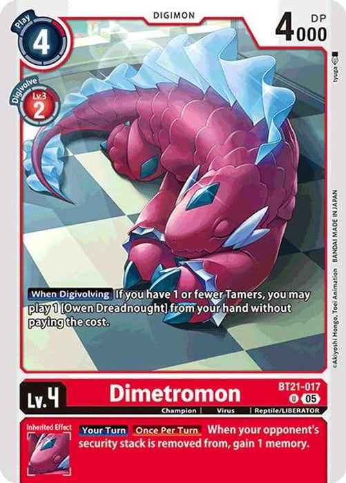 Dimetromon (#BT21-017 U) (World Convergence) Near Mint 