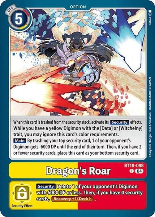 Dragon's Roar (#BT18-098 C) (Release Special Booster 2.0) Near Mint 