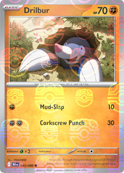 Drilbur (045/086) (Master Ball Pattern) [Scarlet & Violet: Black Bolt] 