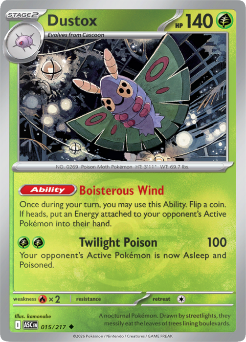 Dustox (Love Ball) (015/217) [Mega Evolution: Ascended Heroes]