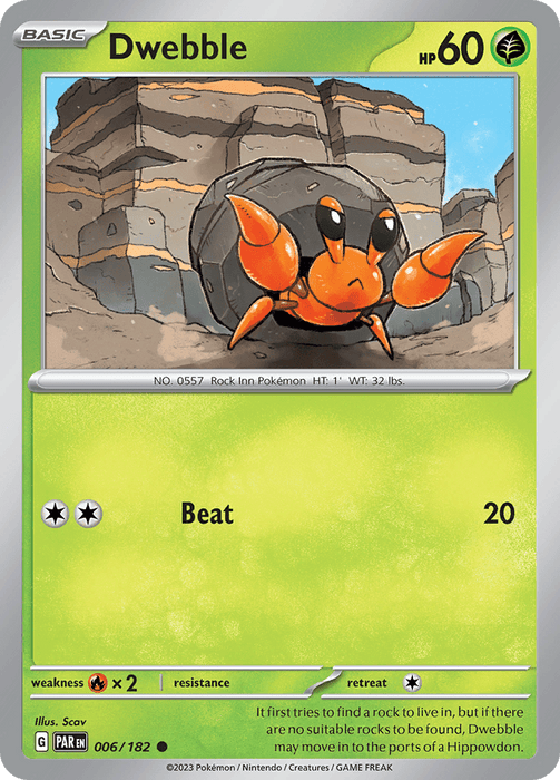 Dwebble (006/182) [Scarlet & Violet: Paradox Rift] 