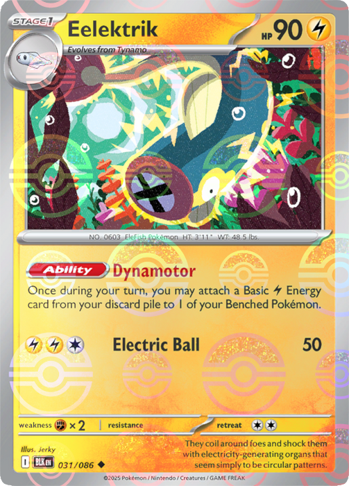 Eelektrik (031/086) (Poke Ball Pattern) [Scarlet & Violet: Black Bolt] 