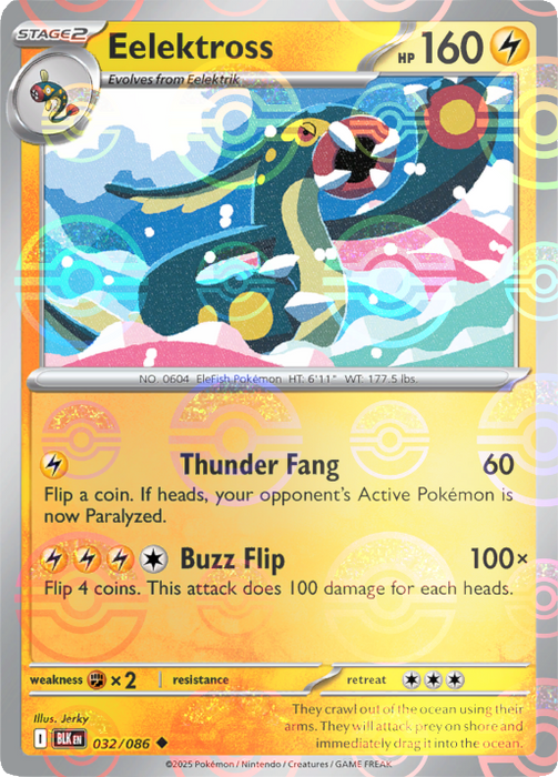 Eelektross (032/086) (Poke Ball Pattern) [Scarlet & Violet: Black Bolt] 