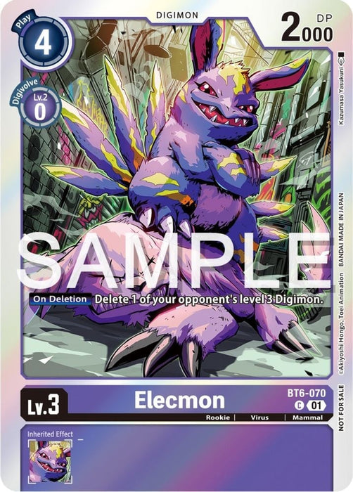 Elecmon (Official Tournament Pack Vol.12) (#BT6-070 C) (Double Diamond) Near Mint Foil 
