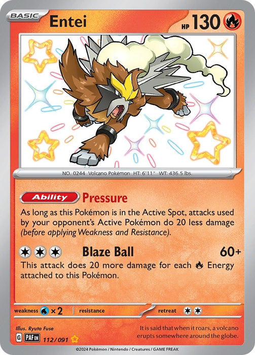 Entei (112/091) [Scarlet & Violet: Paldean Fates] 