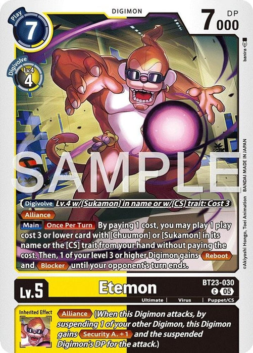 Etemon (#BT23-030 C) (Hackers' Slumber) Near Mint 