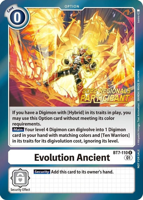 Evolution Ancient (2022 Championship Offline Regional) [Online Participant] (#BT7-110 R) (Next Adventure) Near Mint Foil 