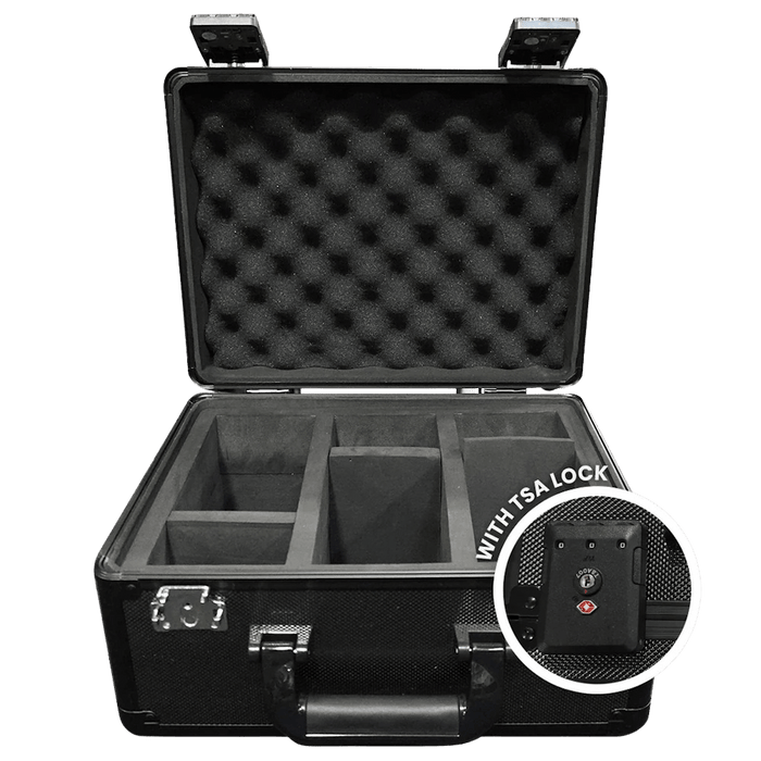 EVORETRO Aluminum Graded Card Storage Box w/ TSA Lock (3 Row) Black 