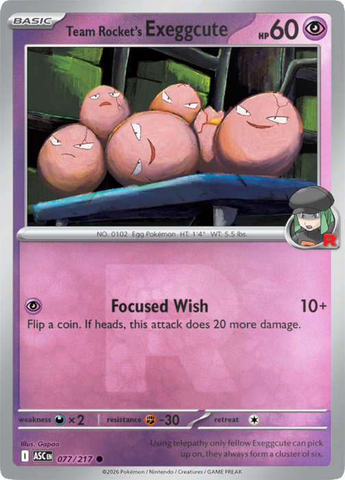 Team Rocket's Exeggcute (Team Rocket Pattern) (077/217) [Mega Evolution: Ascended Heroes]