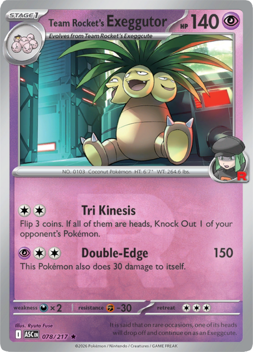 Team Rocket's Exeggutor (Team Rocket Pattern) (078/217) [Mega Evolution: Ascended Heroes]