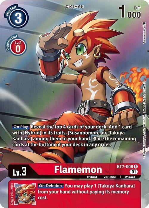 Flamemon (Alternate Art) (#BT7-008 R) (Next Adventure) Near Mint Foil 