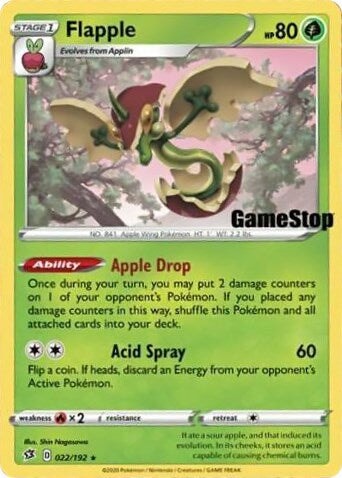 Flapple (022/192) (GameStop Exclusive) [Sword & Shield: Rebel Clash] 