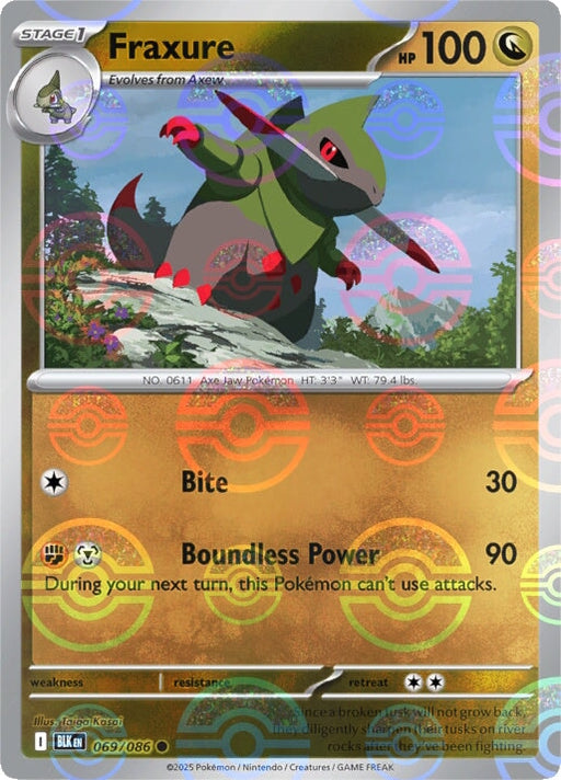 Fraxure (069/086) (Poke Ball Pattern) [Scarlet & Violet: Black Bolt] 