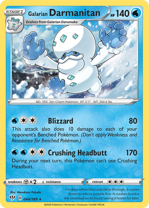 Galarian Darmanitan - 44/189 (Cracked Ice Holo) [Deck Exclusives] 