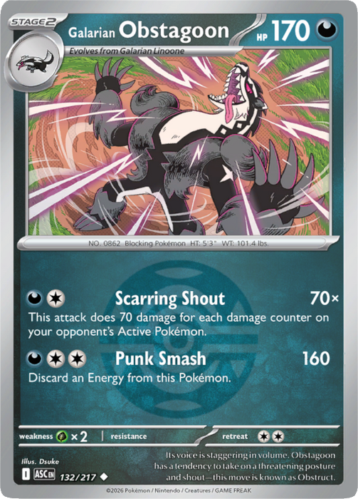 Galarian Obstagoon (Dusk Ball) (132/217) [Mega Evolution: Ascended Heroes]
