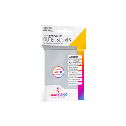 Gamegenic Matte Outer Sleeves - Standard Size (50) Clear Matte 
