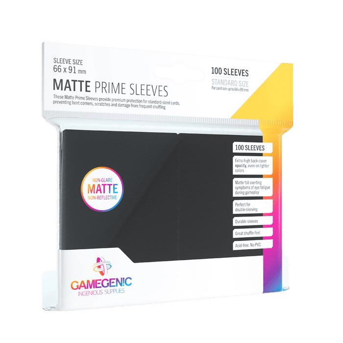 Gamegenic Matte Prime Sleeves - Standard Size (100) Black 