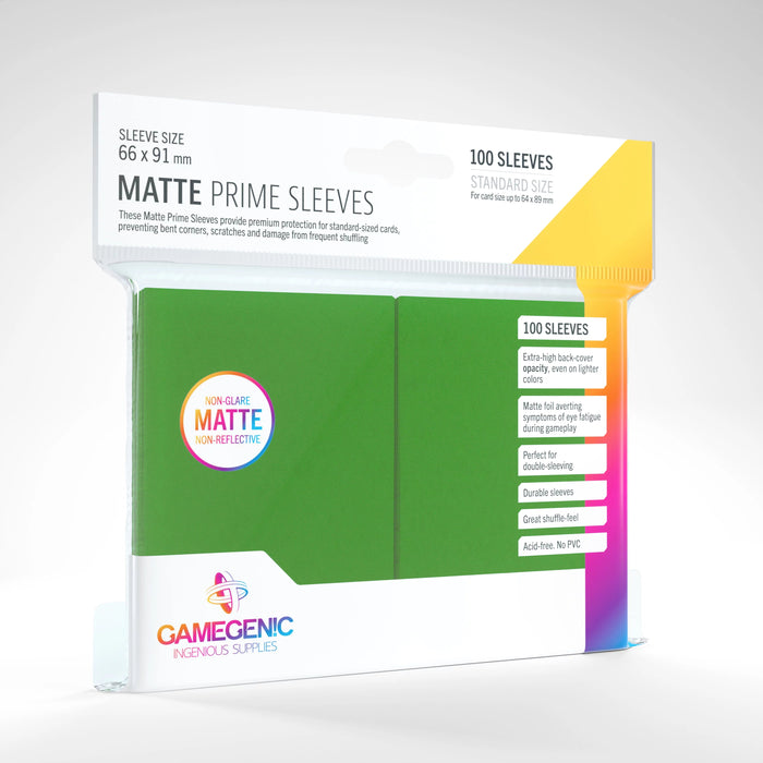 Gamegenic Matte Prime Sleeves - Standard Size (100) Green 