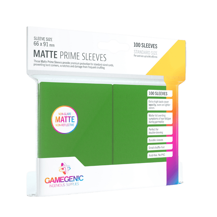 Gamegenic Matte Prime Sleeves - Standard Size (100) Green 