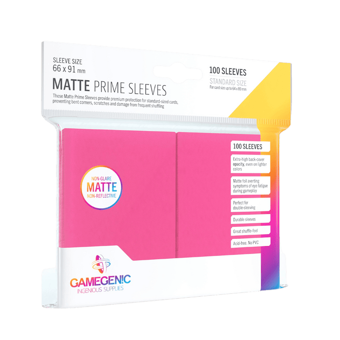 Gamegenic Matte Prime Sleeves - Standard Size (100) Pink 