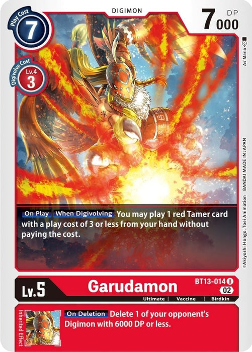 Garudamon (#BT13-014 U) (Versus Royal Knights) Near Mint 