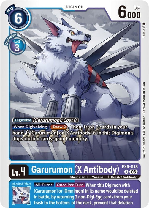 Garurumon (X Antibody) (#EX5-018 U) (Animal Colosseum) Near Mint 