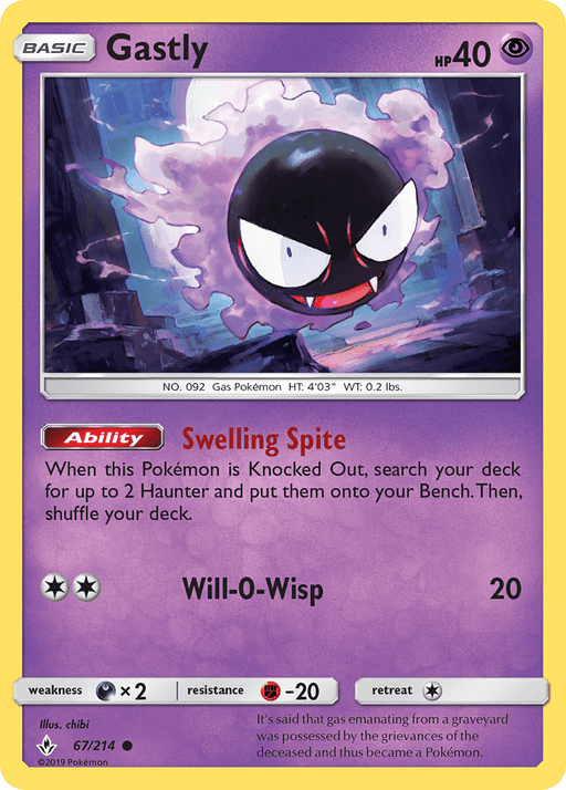 Gastly (67/214) [Sun & Moon: Unbroken Bonds] 