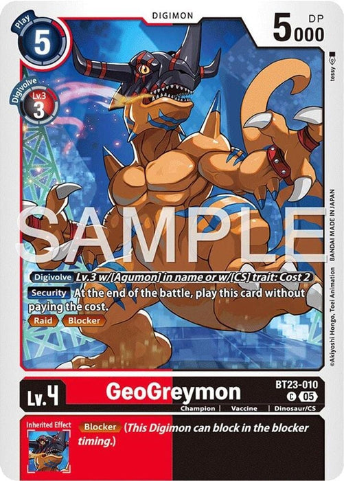 GeoGreymon (#BT23-010 C) (Hackers' Slumber) Near Mint 