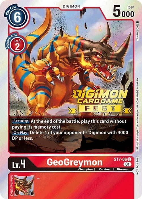 GeoGreymon (Digimon Card Game Fest 2022) (#ST7-06 U) (Starter Deck 07: Gallantmon) Near Mint Foil 
