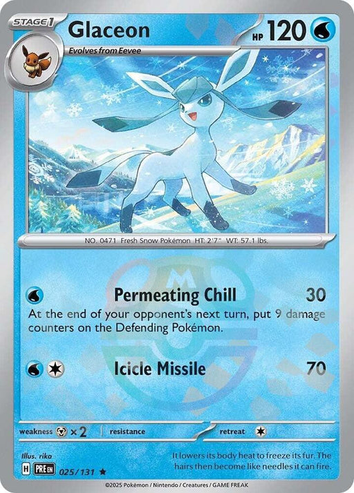 Glaceon (025/131) (Master Ball Pattern) [Scarlet & Violet: Prismatic Evolutions] 