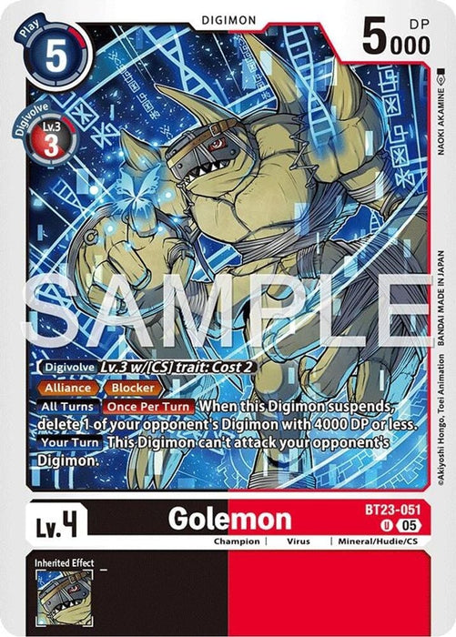Golemon (#BT23-051 U) (Hackers' Slumber) Near Mint 