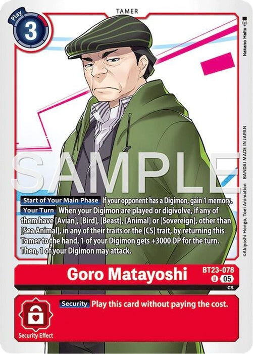 Goro Matayoshi (#BT23-078 U) (Hackers' Slumber) Near Mint 