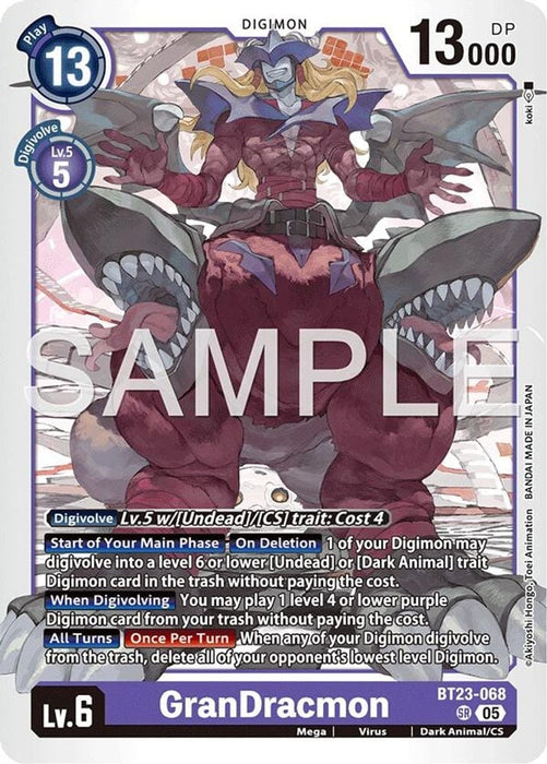 GranDracmon (#BT23-068 SR) (Hackers' Slumber) Near Mint Foil 