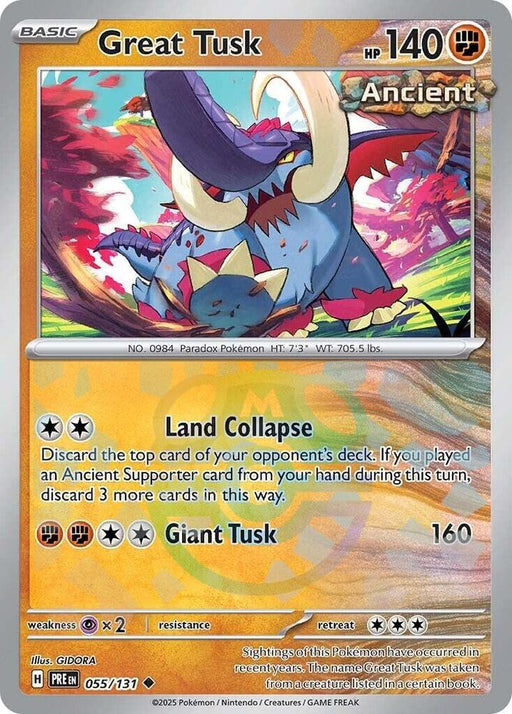 Great Tusk (055/131) (Master Ball Pattern) [Scarlet & Violet: Prismatic Evolutions] 