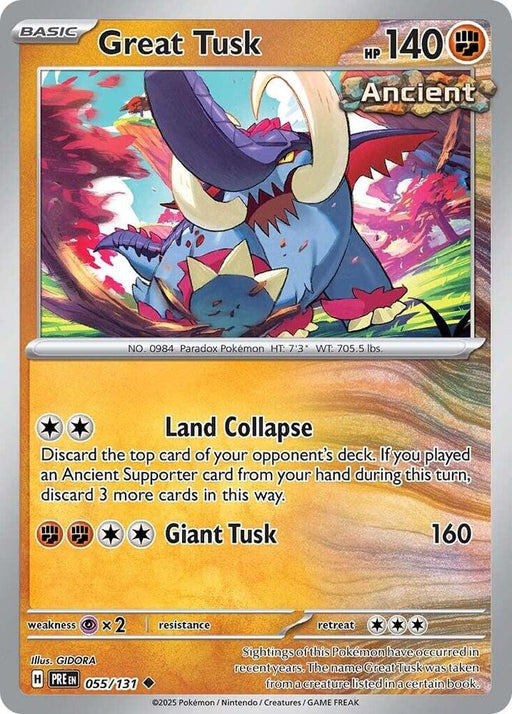 Great Tusk (055/131) [Scarlet & Violet: Prismatic Evolutions] 