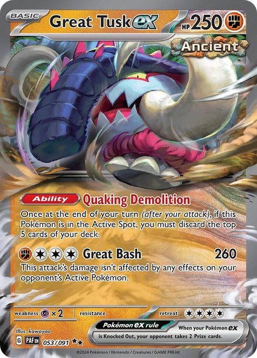 Great Tusk ex (053/091) [Scarlet & Violet: Paldean Fates] 