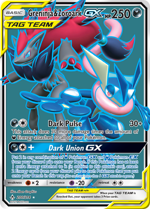 Greninja & Zoroark GX (200/214) [Sun & Moon: Unbroken Bonds] 