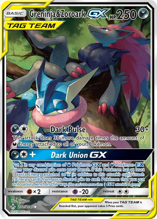 Greninja & Zoroark GX (201/214) [Sun & Moon: Unbroken Bonds] 