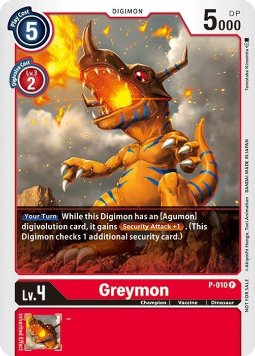 Greymon - P-010 (#P-010 P) (Digimon Promotion Cards) Near Mint Foil 