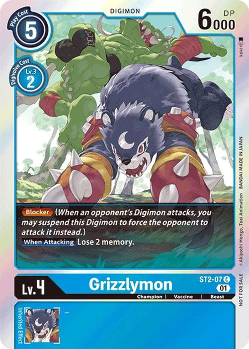 Grizzlymon - ST2-07 (Official Tournament Pack Vol.4) (#ST2-07 C) (Starter Deck 02: Cocytus Blue) Near Mint 